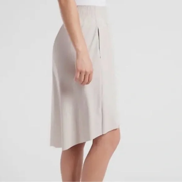 Athleta Tan A-Line High-Low Skirt Casual Knee-Length - Picture 2 of 4